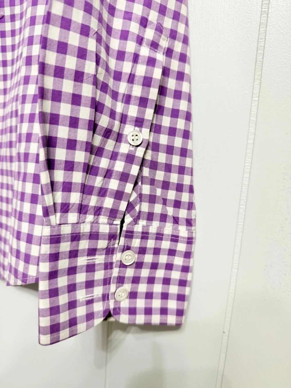 #16)  J. Crew Purple Gingham Button-Down Shirt